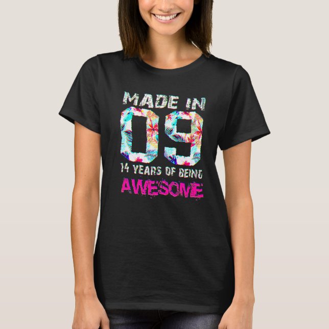 Camiseta Menina de 14 Anos Adolescentes Para 14º Aniversári (Frente)