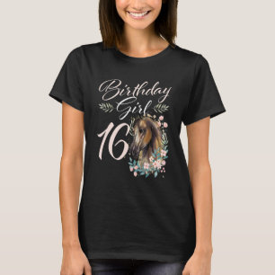 Camiseta Menina de 16 Anos de Cavalos Aniversário de 16 Ano