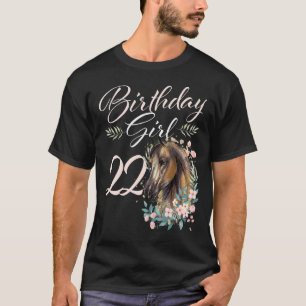 Camiseta Menina de 22 Anos de Idade Cavalo Aniversário de 2