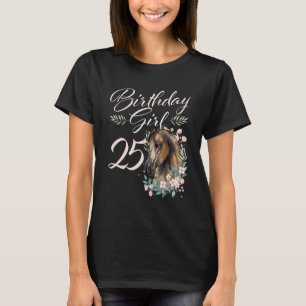 Camiseta Menina de 25 Anos de Idade Cavalo Aniversário de 2