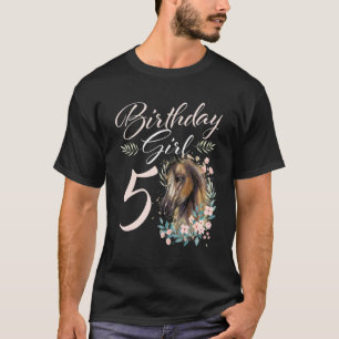 Camiseta Menina de 5 anos de idade fazendo aniversário de c