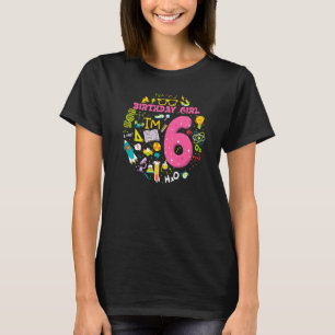 Camiseta Menina de 6 anos, Cientista 6 de Aniversário