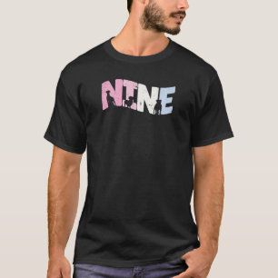 Camiseta Menina de 9 Anos de Idade Cachorro Fofo Aniversári