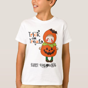 Camiseta Menina de Abóbora Cuada Engraçada do Halloween