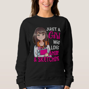 Camiseta Menina de Animação Bonita Anime & Sketching Lo