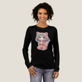 Camiseta Menina de animação Cozy Kawaii com Hoodie Cat - Be