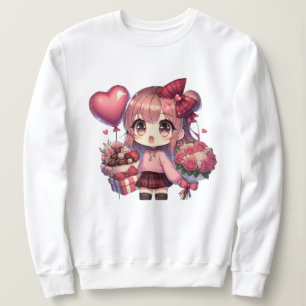 Camiseta Menina de animação Dia de os namorados bonita