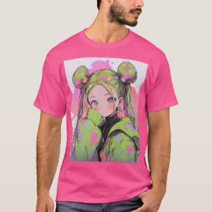 Camiseta Menina de animação do Kawaii Pastel Splatter