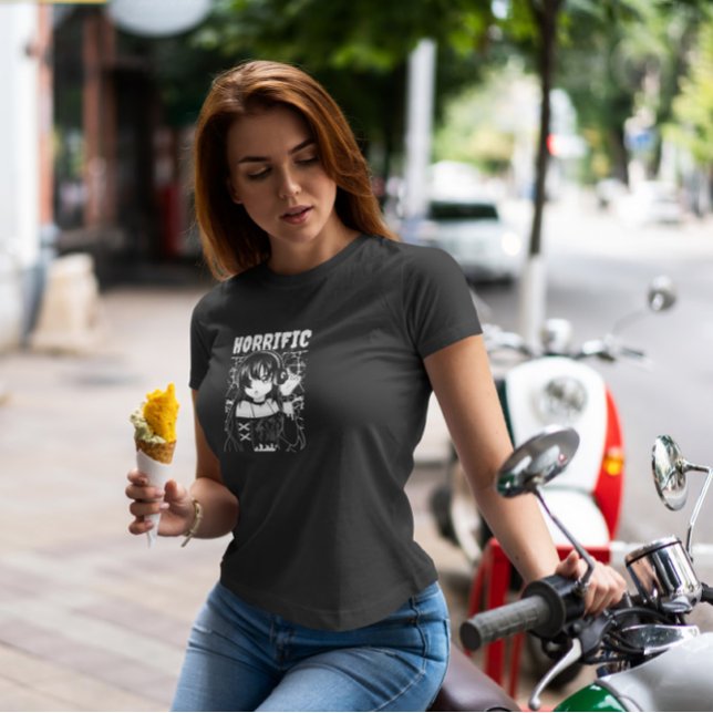 Camiseta Menina de Animação Escura (Criador carregado)