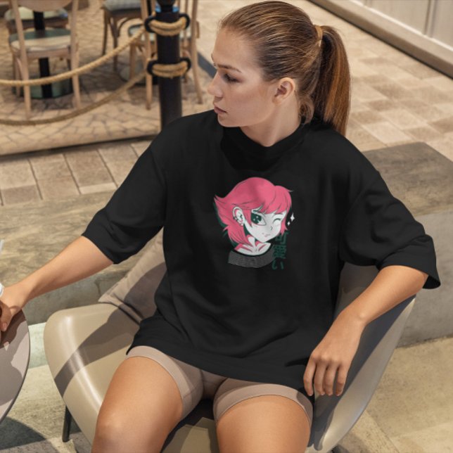 Camiseta Menina de animação Kawaii (Criador carregado)