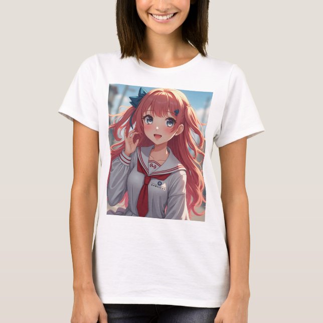 Camiseta Menina de anime (Frente)