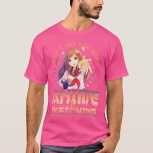 Camiseta Menina De Anime Apenas Uma Menina Que Ama Anime E 