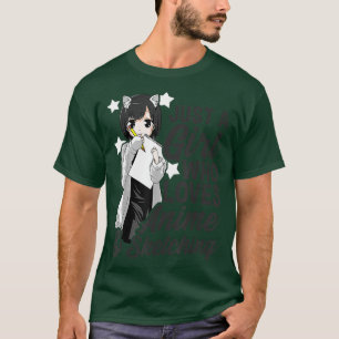 Camiseta Menina de Anime Apenas Uma Menina Que Ama Anime E