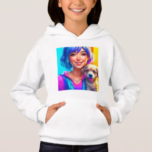 Camiseta Menina de Anime e Cachorro