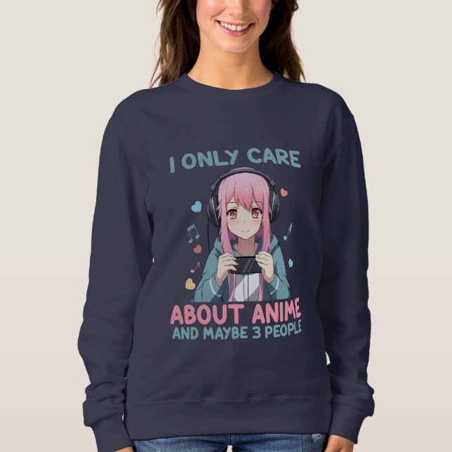 Camiseta Menina De Anime Eu Só Me Preocupo Com Anime (Frente)