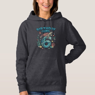 Camiseta Menina de Aniversário 6 Tartaruga Marinha Design d