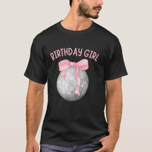 Camiseta Menina de Aniversário Coquete Laço Bola de Discote