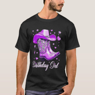 Camiseta Menina de Aniversário Cowgirl Festa de Aniversário