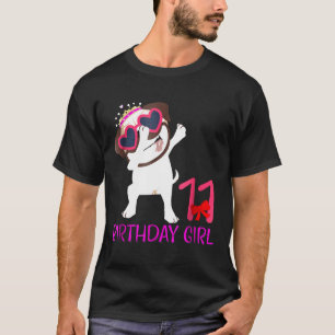 Camiseta Menina de Aniversário de 1 Ano Cachorro Pug Engraç