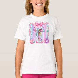 Camiseta Menina de Aniversário Sereia Kids