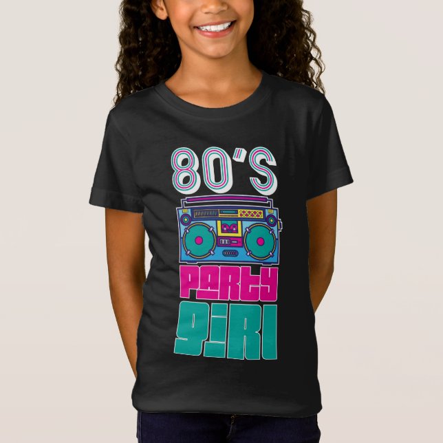 Camiseta Menina de anos 80 Retro Incrível Mulher Colorida (Frente)