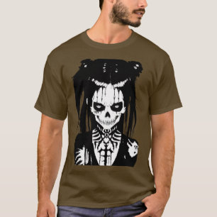 Camiseta Menina de aparência sinistra e arte branca