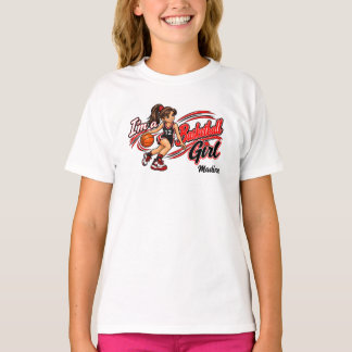 Camiseta Menina de Basquete Fofa Personalizada