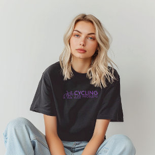 Camiseta Menina de bicicleta retrô Ironia preto amarelo