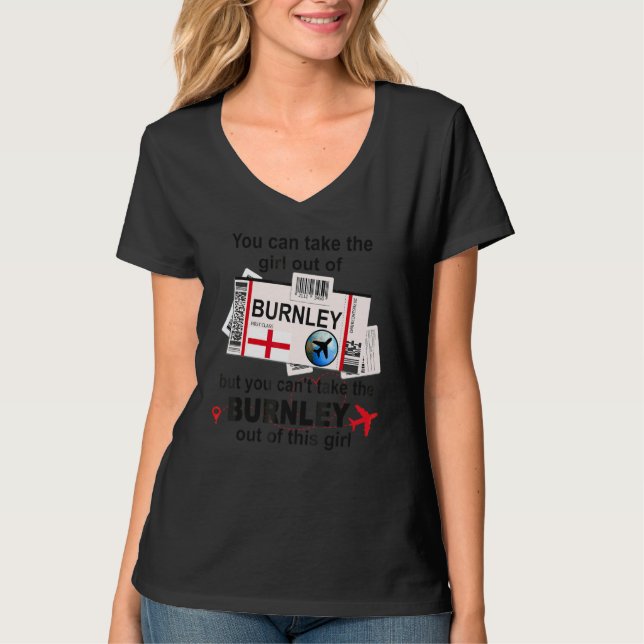 Camiseta Menina de Burnley Passagem de Embarque de Burnley  (Frente)