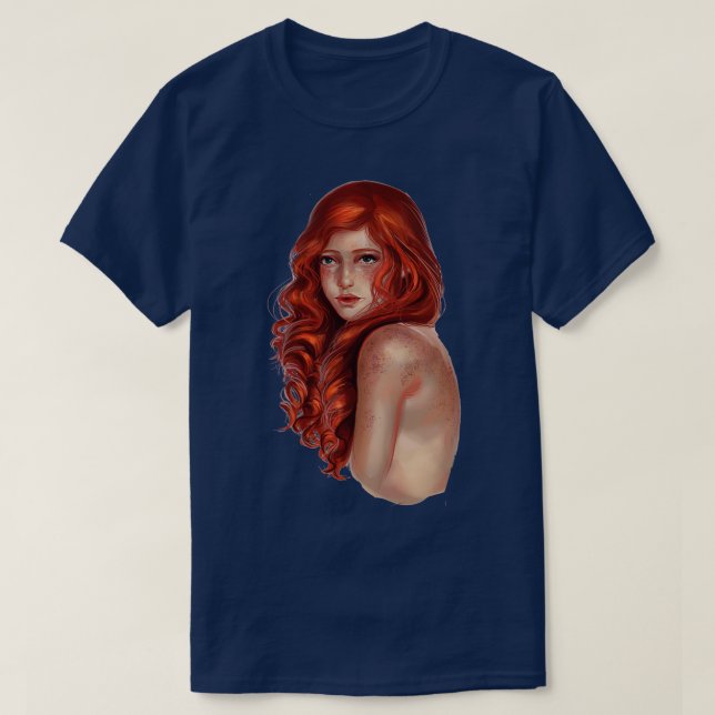 Camiseta Menina de cabelo avermelhado (Frente do Design)