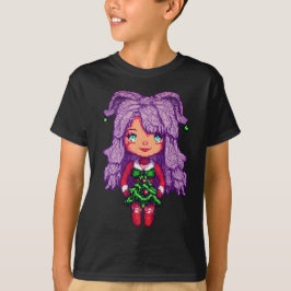 Camiseta Menina de cabelo roxo