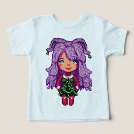 Camiseta Menina de cabelo roxo