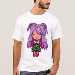 Camiseta Menina de cabelo roxo