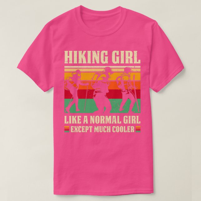 Camiseta Menina de caminhada caminhando lover Hiker Girl ca (Frente do Design)