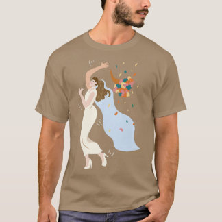 Camiseta Menina de Casamento de Buquê de Flor Desovente