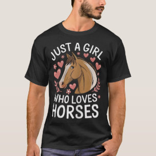 Camiseta Menina De Cavalo Bonita Só Uma Menina Que Ama Cava