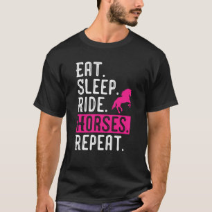 Camiseta Menina de Cavalo Come Cavalo de Cavalo do Sono Rep