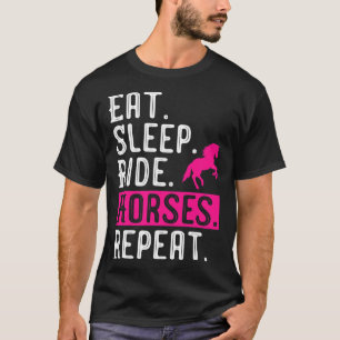 Camiseta Menina de Cavalo Come Cavalo de Cavalo do Sono Rep