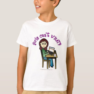 Camiseta Menina de Computador Leve