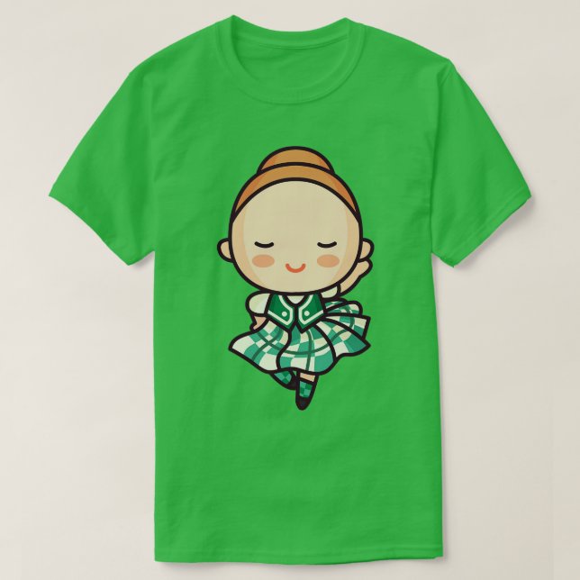 Camiseta Menina de dança popular escocesa (Frente do Design)