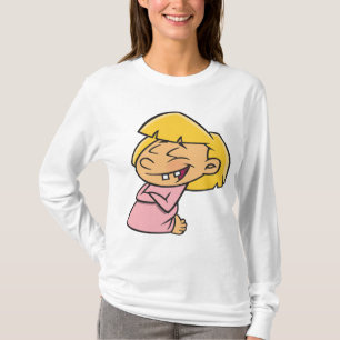 Camiseta Menina de Desenho Animado Feliz Rindo
