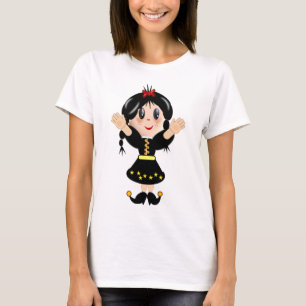 Camiseta Menina de desenho animado fofa e feliz
