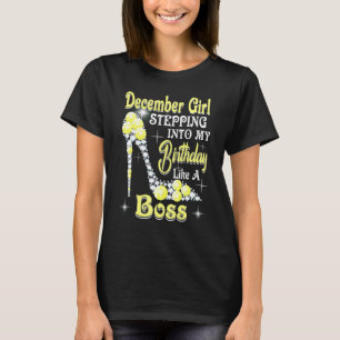 Camiseta Menina de Dezembro Entrando no Meu Aniversário Com