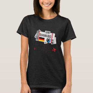 Camiseta Menina de Duisburg Cartão de Embarque Duisburg Dui