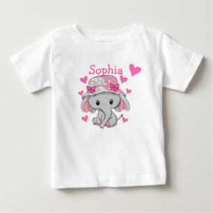 Camiseta Menina de Elefante Bonita