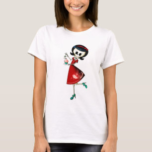 Camiseta Menina de esqueleto doce & assustador