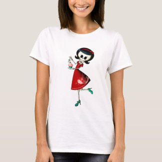 Camiseta Menina de esqueleto doce & assustador