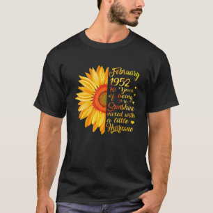 Camiseta Menina De Fevereiro Feita Em 1952 70º Furacão Enso