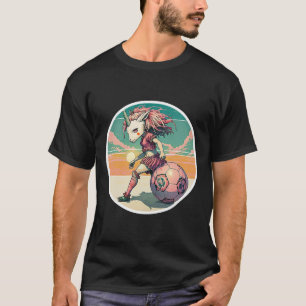 Camiseta Menina de Futebol Anime Mangá Unicórnio Roupas de 