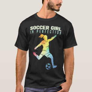 Camiseta Menina de Futebol em Perfeição Crianças e Mulheres